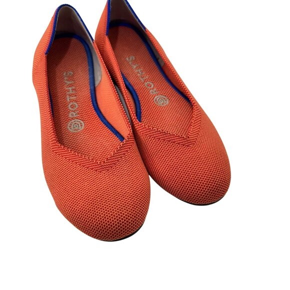 Rothys Womens Orange Loafer Flats Size 7.5 Sustainable Knit Material Lightweight - Picture 13 of 16